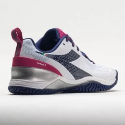 Diadora Blushield Torneo 2 AG Women's White/Blueprint/Pink Yarrow -Optimal Shoe Store 117021 6