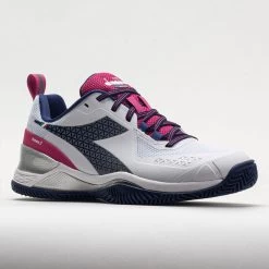 Diadora Blushield Torneo 2 Clay Women's White/Blueprint/Pink Yarrow -Optimal Shoe Store 117022 5
