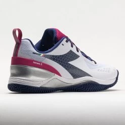 Diadora Blushield Torneo 2 Clay Women's White/Blueprint/Pink Yarrow -Optimal Shoe Store 117022 6