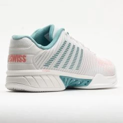 K-Swiss Hypercourt Express 2 Women's Blanc De Blanc/Nile Blue/Desert -Optimal Shoe Store 117153 6