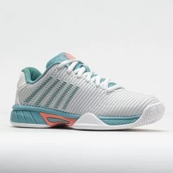 K-Swiss Hypercourt Express 2 Junior Blanc De Blanc/Nile Blue/Desert 12 K-Swiss Hypercourt Express 2 Junior Blanc De Blanc/Nile Blue/Desert -Optimal Shoe Store 121383 5