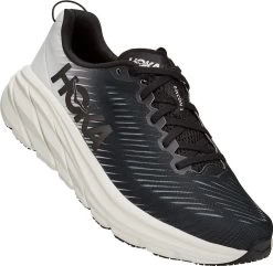 Hoka One One Hoka Rincon 3 Large 2E Running Shoes Black White Mens