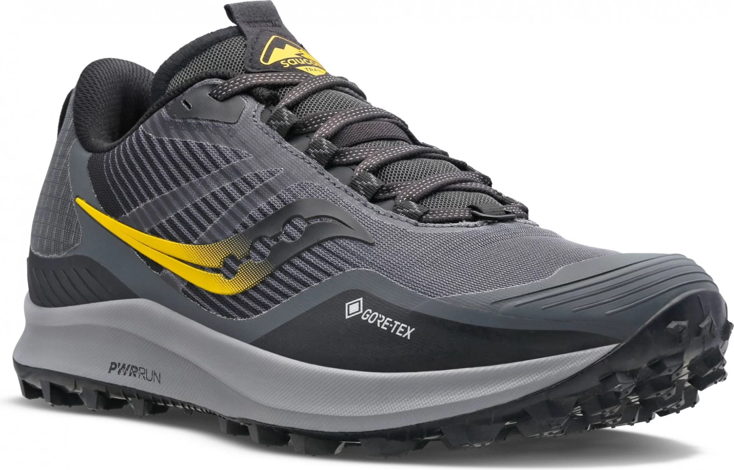 Saucony Peregrine 12 GTX Trail Running Shoes Gray Yellow For Men 7 Saucony Peregrine 12 GTX Trail Running Shoes Gray Yellow For Men - Image 5