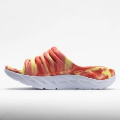 HOKA Ora Recovery Slide Swirl Unisex Yellow Pear/Fiesta -Optimal Shoe Store 570558 1