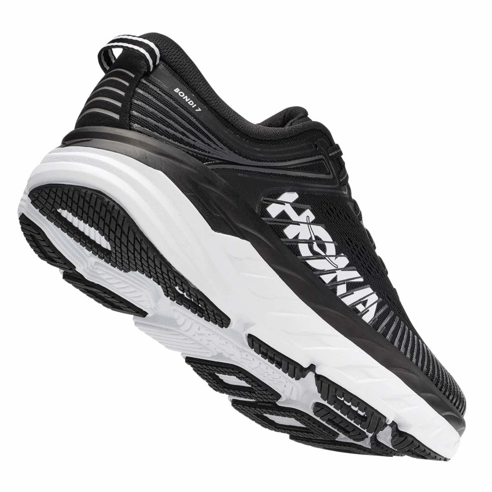 Hoka Bondi 7 Wide 2E Mens Road Running Shoes Black/White 4 Hoka Bondi 7 Wide 2E Mens Road Running Shoes Black/White - Image 2