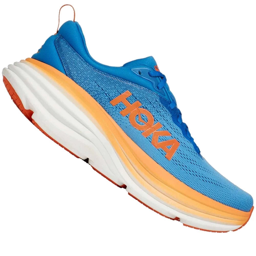 Hoka Bondi 8 Mens Running Shoes Coastal Sky/Vibrant Orange 3 Hoka Bondi 8 Mens Running Shoes Coastal Sky/Vibrant Orange
