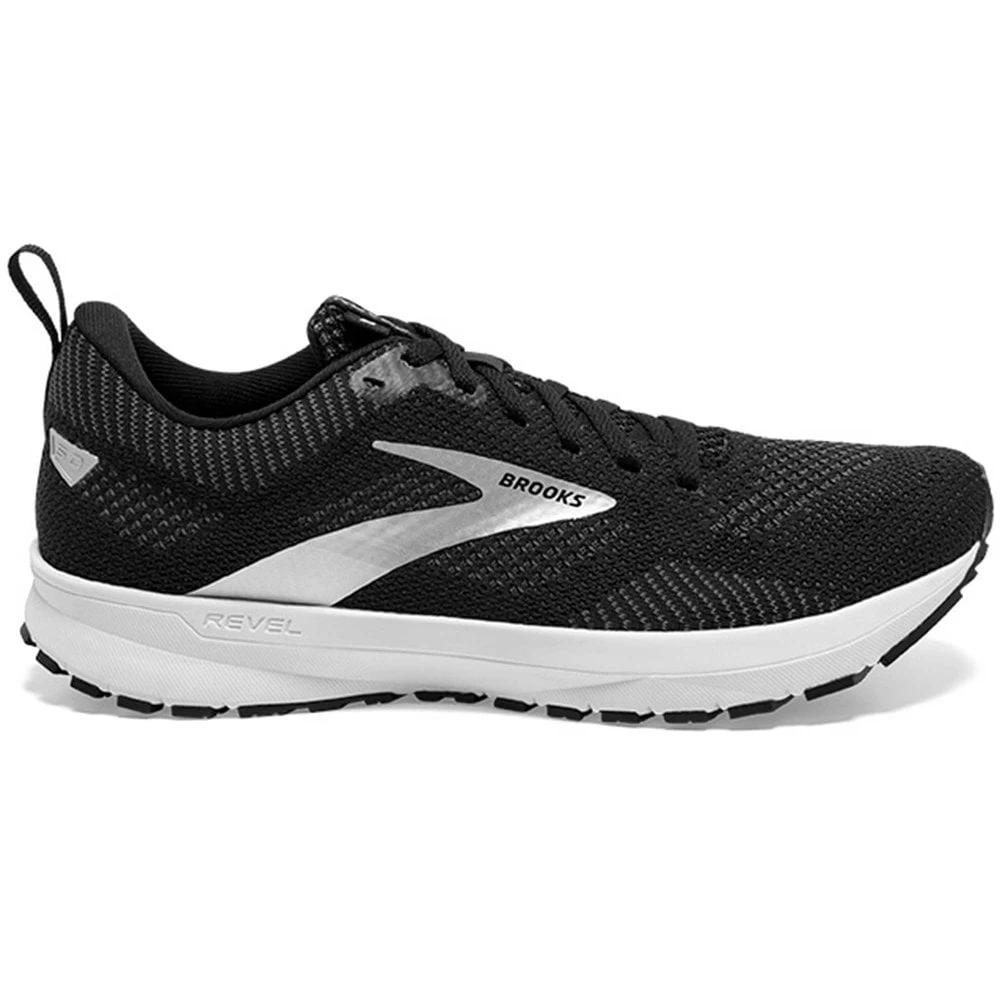 BROOKS Revel 5 Womens Road Running Shoes Black/Metallic White 3 BROOKS Revel 5 Womens Road Running Shoes Black/Metallic White